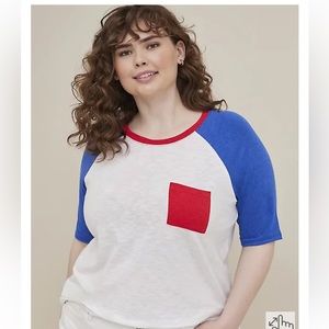 Torrid Size 2 Slub Crewneck Raglan Tee